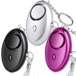 150DB Loud Personal Alarms with LED Light (3 Pack)