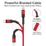 RAVIAD 3-in-1 Multi Charger Cable - 1.2M Nylon Braided