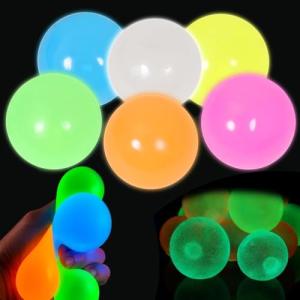 Glowing Sticky Fidget Balls - 6 Pack
