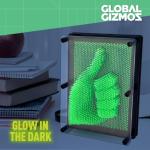 Glow in the Dark Pin Art Desktop Sculpture