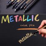 10 Assorted Metallic Marker Pens for Creative Projects