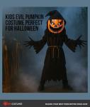 Scary Halloween Pumpkin Costume for Boys 10-12