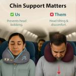 FLOWZOOM Comfy Memory Foam Travel Neck Pillow