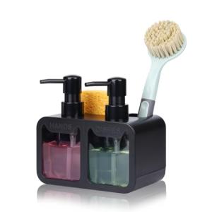 Multi-Function Dish Soap Dispenser with Caddy - Black