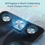 Etekcity Bathroom Scale for Body Weight, BMI, Body Fat, Muscle Mass, Smart Digital Weighing Scale with App& Bluetooth, Accurate Body Composition Analyzer, Ash-black