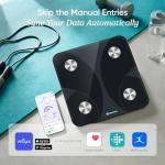 Etekcity Bathroom Scale for Body Weight, BMI, Body Fat, Muscle Mass, Smart Digital Weighing Scale with App& Bluetooth, Accurate Body Composition Analyzer, Ash-black