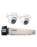 ZOSI 1080P CCTV Camera Systems, 5MP Lite 8 Channel DVR, 2X 2MP Dome Cameras