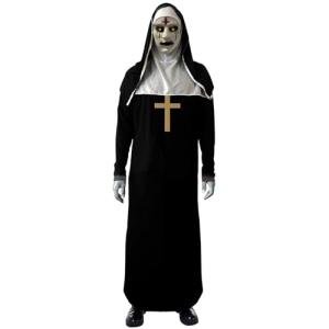 Deluxe Halloween Nun Costume with Scary Mask