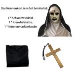 Deluxe Halloween Nun Costume with Scary Mask
