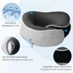 Memory Foam Travel Pillow with Eye Masks & Earplugs