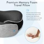 Memory Foam Travel Pillow with Eye Masks & Earplugs