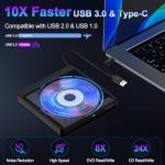 Slim Portable USB 3.0 External CD/DVD Drive