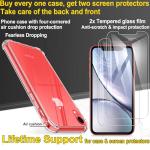 Clear Bumper Case + 2 Tempered Glass Protectors for iPhone XR