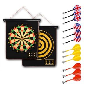 GrassVillage Magnetic Dartboard Set - 6 Darts Included