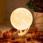 3D Moon Lamp - Ceramic Base, LED Night Light