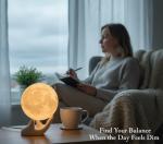 3D Moon Lamp - Ceramic Base, LED Night Light