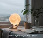 3D Moon Lamp - Ceramic Base, LED Night Light