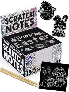 Silver Holographic Scratch Notes with Stylus - 150 Sheets
