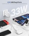 33W 6-Port Fast Charging USB Power Adapter