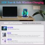 Bluetooth Speaker with Wireless Charger, Dimmable Lamp