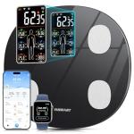 Bluetooth Body Weight Scales with Heart Rate - BLACK