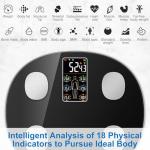 Bluetooth Body Weight Scales with Heart Rate - BLACK