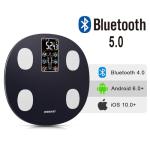 Bluetooth Body Weight Scales with Heart Rate - BLACK