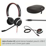 Jabra Evolve 40 MS Stereo Headset - Microsoft Teams Certified Headphones