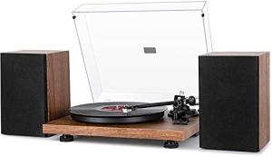 Bluetooth Turntable with Hi-Fi System and Bookshelf Speakers