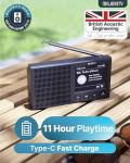 Bluetooth DAB/DAB+ Radio | Rechargeable Battery | 20 Presets
