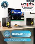 Bluetooth HiFi Bookshelf Speakers with Remote Control