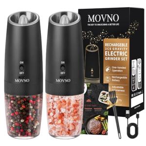 Gravity Electric Salt and Pepper Grinder Set - 2 Pcs
