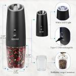 Gravity Electric Salt and Pepper Grinder Set - 2 Pcs