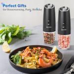 Gravity Electric Salt and Pepper Grinder Set - 2 Pcs