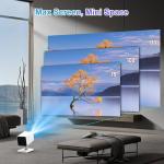 WiFi Mini Projector - 4K 1080P, Portable, Bluetooth