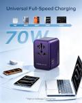 MOMAX Universal Travel Adapter: 70W GaN International Charger