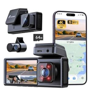Pelsee P2 Trio 4K Wi-Fi Dash Cam Bundle