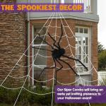 Giant Halloween Spider Decoration with Spider Webs