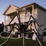 Giant Halloween Spider Decoration with Spider Webs