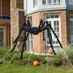 Giant Halloween Spider Decoration with Spider Webs