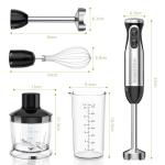 Bonsenkitchen 4-in-1 Stainless Steel Hand Blender