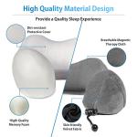 LUXSURE Memory Foam Travel Neck Pillow - Grey