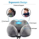 LUXSURE Memory Foam Travel Neck Pillow - Grey