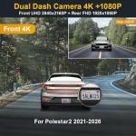 Fitcamx 4K Dash Cam for Polestar 2 2021-2024