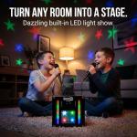 RockJam Bluetooth Karaoke Machine with Microphones & LED