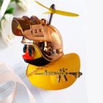 Yellow Rubber Duck with Helmet for Car Decor