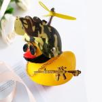 Yellow Rubber Duck with Helmet for Car Decor