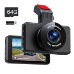 Front Dash Cam 1080P, 170° Wide Angle, 64GB