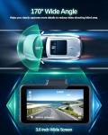 Front Dash Cam 1080P, 170° Wide Angle, 64GB