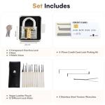 Professional 20-Piece Lockpicking Set with Transparent Padlock | Gadgets for Men